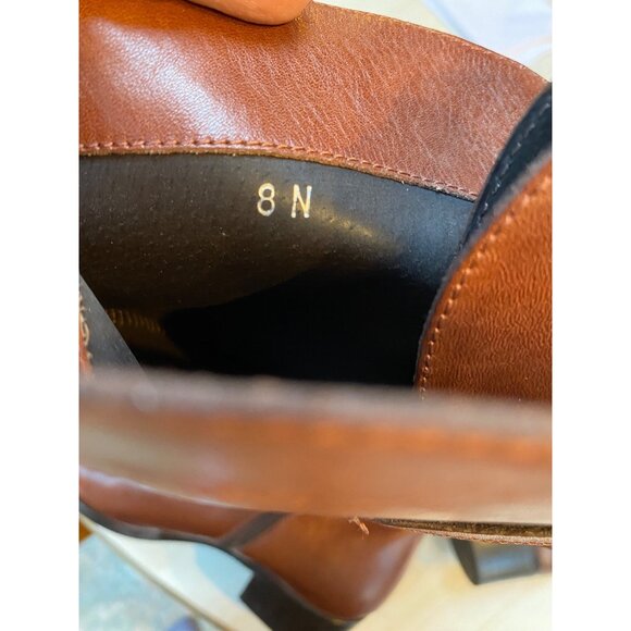 Artisan Leather Riding Boots – Brown Tall Buckle Zip Boot 8N - Picture 7 of 8